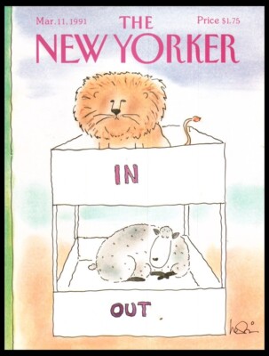 The New Yorker magazine COVER ONLY March 11 1991 Arnie Levin art-Winter Spring