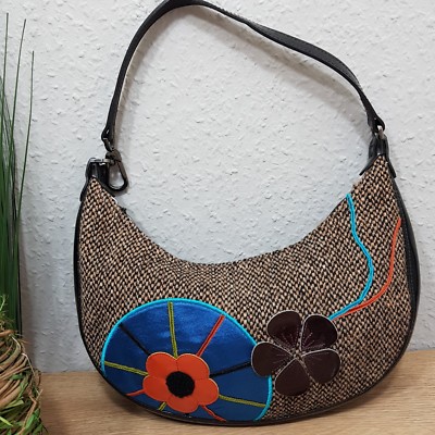 Longchamp Sonderedition Clutch Stoff/ Satin Applikation neuwertig original 