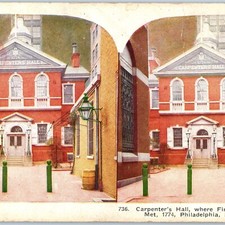 c1900s Philadelphia, Pennsylvania Carpenter's Hall Downtown Stereoview PA V36