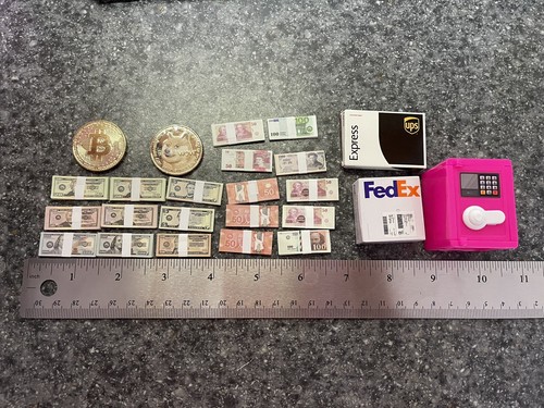 Mini Brand Money Lot Fedex Ups Safe Cash Dollars