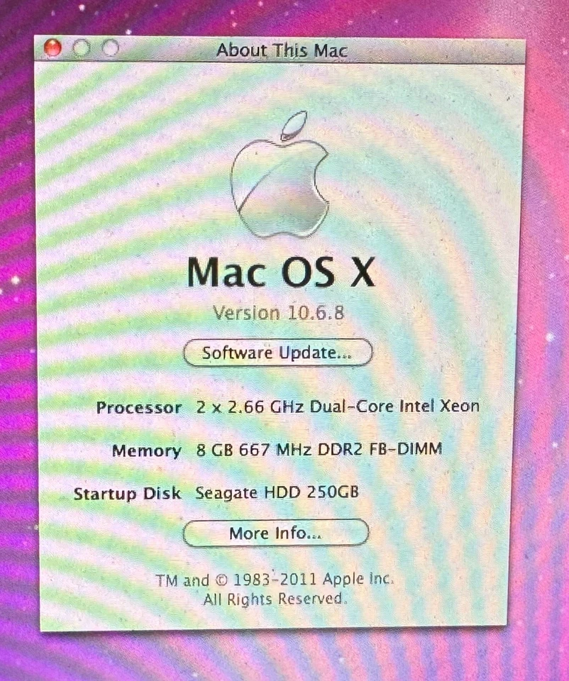 Apple Mac Pro November 2007 2.66GHz Dual-Core Intel Xeon (MA356LL/A) we/Rosetta - Image 2 of 4