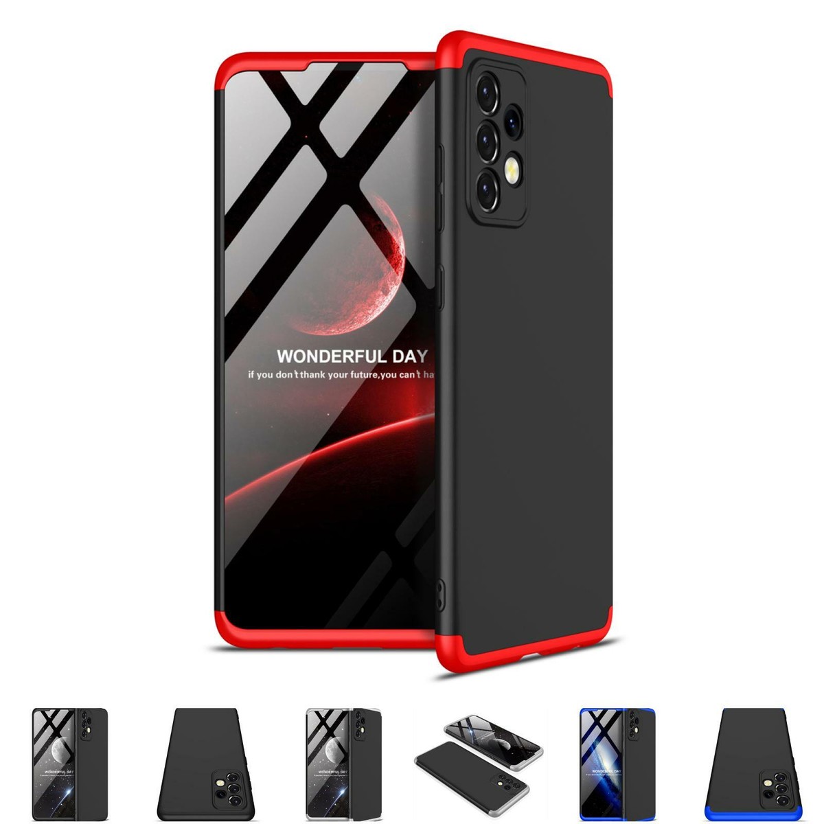 Funda protectora para móvil Samsung Galaxy A52s 5G A53 360 grados Smartphone Cover Case
