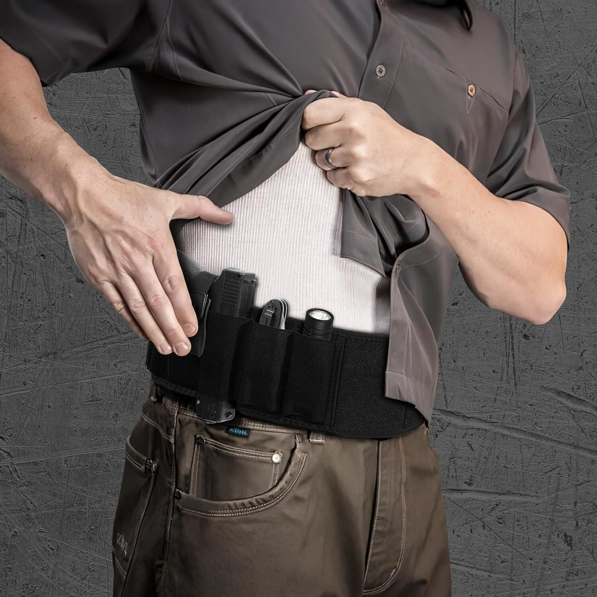 New Tactical Belly Band Holster Concealed Carry Pistols Waist Belt
