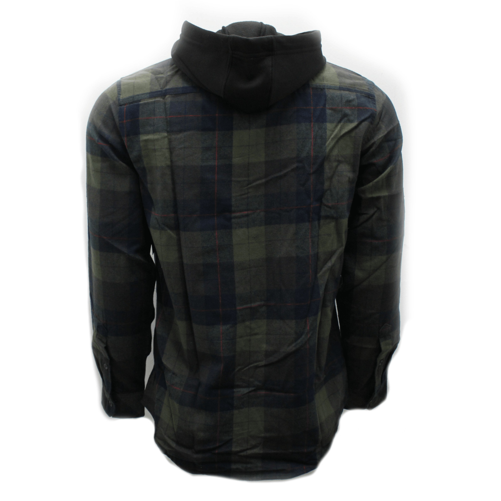 MENS HOODED FLANNEL SHIRT W/HOODIE