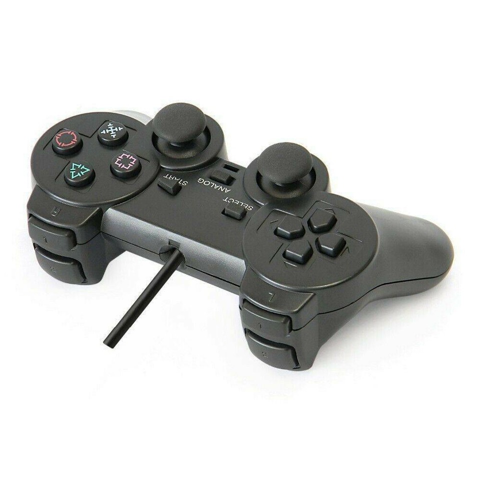 2Pcs For PlayStation 2 PS2 Black Wired Game Controller Gamepad Joypad ...
