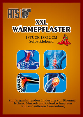 20 Stück XXL 18 x 12cm Wärmepflaster Rückenpflaster Schulterpflaster