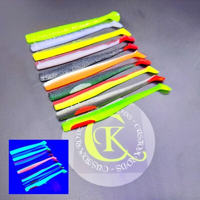 5x Skinny Jake UV Gummifisch Stint Shad Kauli Uklei Kunstköder Barsch Zander NEU