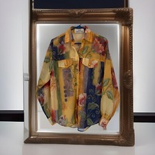 Opal Lorraine Wardy Vintage Western Blouse Size Large Missing Shoulder Pads