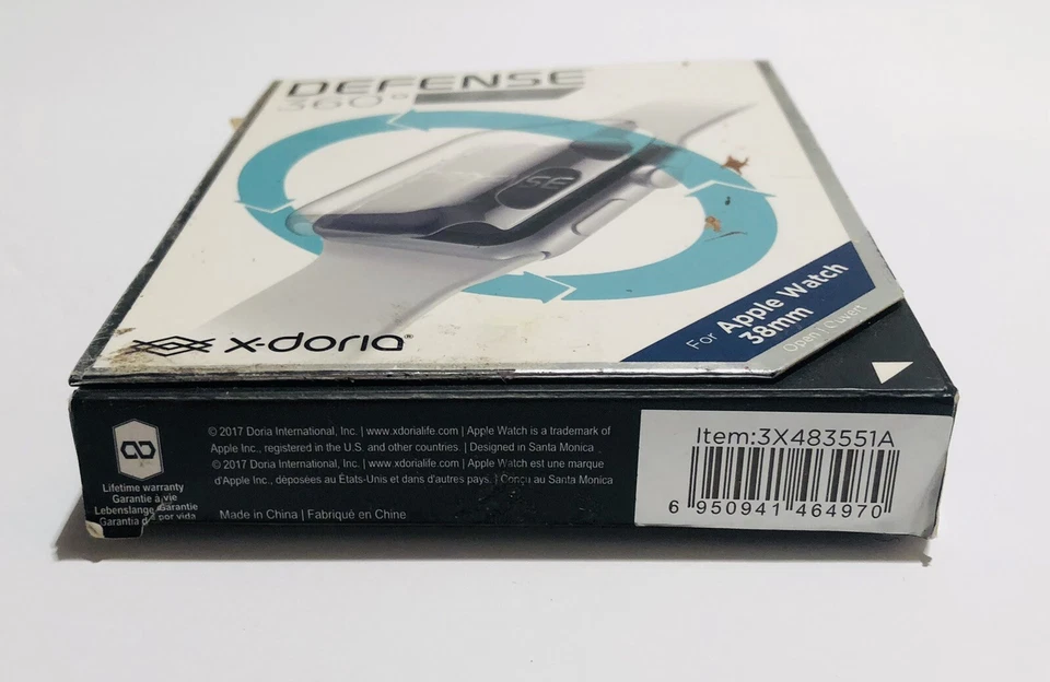 Pantalla de parachoques transparente X-Doria Defense 360 para Apple Watch 38 mm Foto 4 de 4