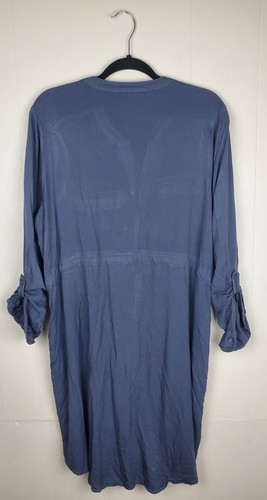 Time And Tru Women's Dress Blue XL 16-18 Chambray Drawstring Waist Casual - Afbeelding 6 van 10