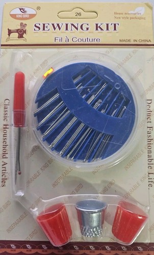 Travel Sewing Kit Set 14 Needles, and 3 nimbles . Sewing Kit (Color May Vary)