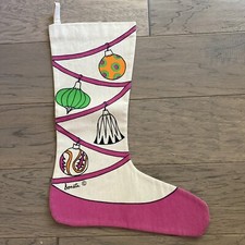 Kids Ballerina Ballet Shoes Holiday Pink Christmas Stocking Or Gift Bag
