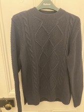 Image of Ladies Barbour Burn Knitted Crew Jumper Navy Size 12