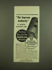 1945 Merriam-Webster Webster's New International Dictionary Ad
