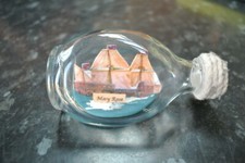 Vintage MARY ROSE Small Ship in a bottle
