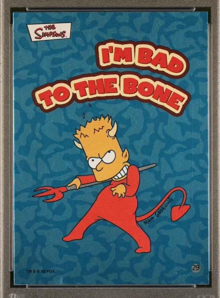2002 SIMPSONS STICKERS **FOIL** BART BAD TO THE BONE #29 | PSA 10 GEM MINT POP 1 - Image 2 of 4