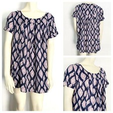 size S womens Holding Horses tunic top navy/lilac pocket Anthropologie
