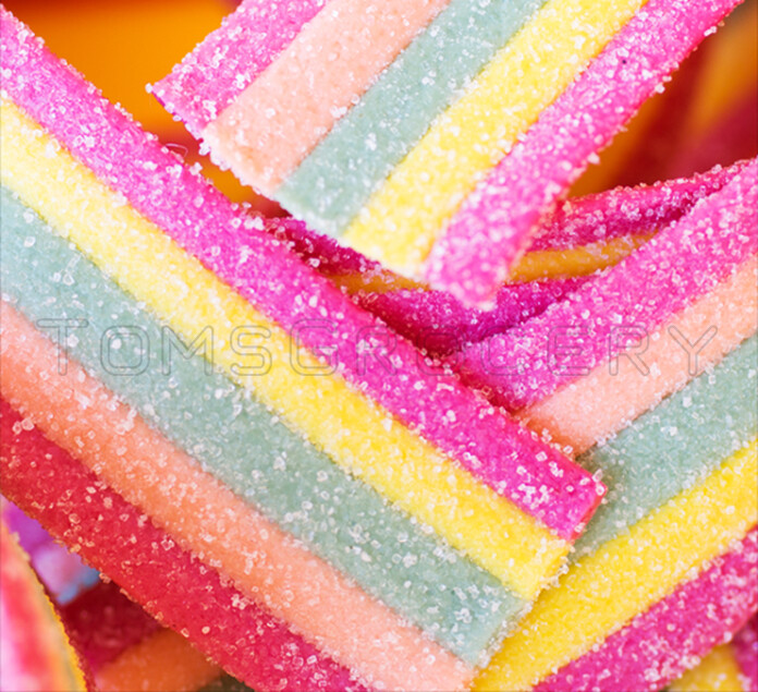 ZOZOLE Hello Zelo Rainbow Sour Sugar Coated Belts Ribbons Gummi Candy ...