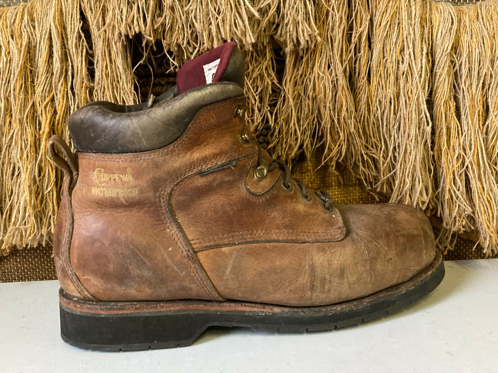 Work Boot Mens Sz 13 D Brown Leather 