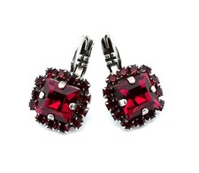 Earrings by Mariana Woman Stunning Ruby and Siam Swarovski Crystals