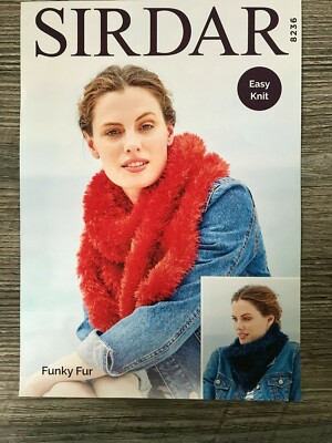 Sirdar Funky Fur Knitting Pattern: Ladies Snood Scarf, DK, 8236 UK
