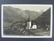 Frutigen Blumlisalp Und Doldenhorn Church Antique Real Photo RPPC Postcard c1910