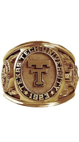 Texas Tech University Class Ring 1923 Gold Finish Vintage College ...