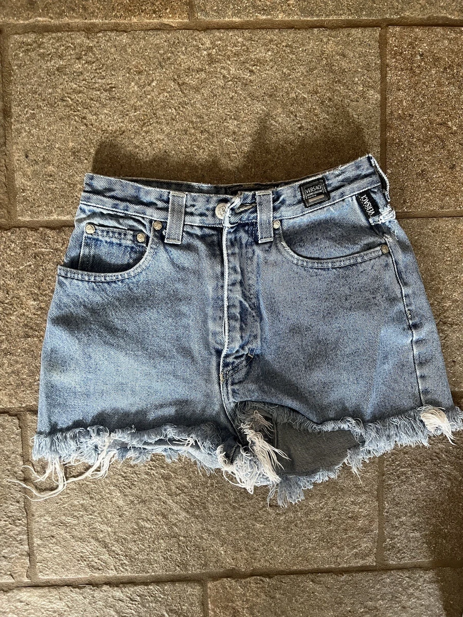 Versace Jeans Couture Women s Jean Shorts High Waisted Size 28 broken zipper