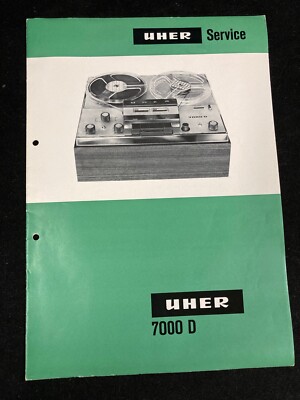 UHER 7000D REEL TO REEL TAPE RECORDER ORIGINAL SERVICE MANUAL WITH SCHEMATICS