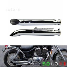 2Pcs Exhaust Pipes For Suzuki VL125 VL800 VL1500 Intruder Honda VT1100 VTX1800