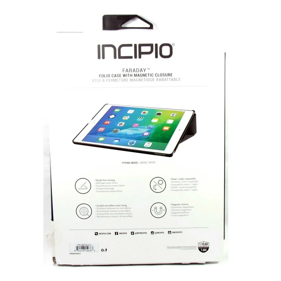 INCIPIO CASE FOR IPAD PRO 1 12.9 INCH FARADAY FOLIO SLEEP WAKE NAVY IPD-285-NVY - Image 3 of 3