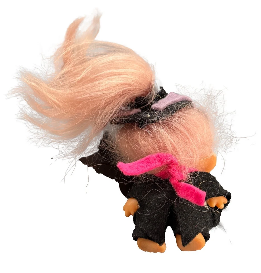 Boneca troll vintage DAM C64 1964 2,5" original rosa mohair e olhos rosa coelhinho da Páscoa - Imagem 4 de 4