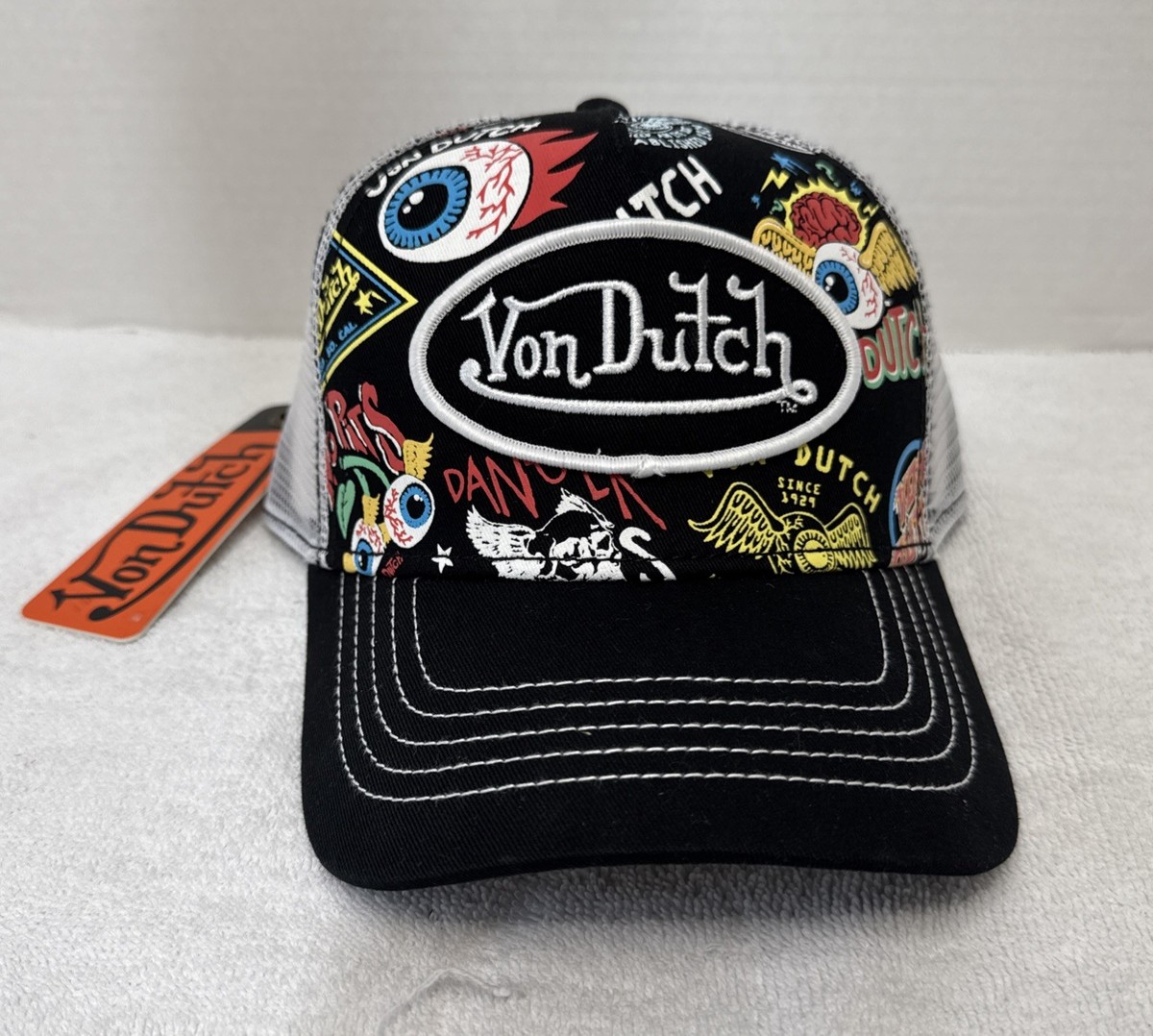Von Dutch Hat (BLACK JAX PSYCHO) All-Over Print Patch 