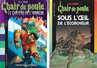 R.L. STINE lot x 2 livres CHAIR DE POULE n° 4 (NS) + 64 Bayard poche - Photo 1/2