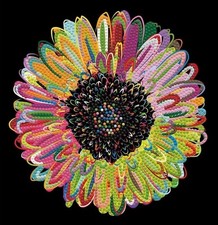 NEW Diamond Art PAINT KIT Sunflower Flower Rainbow Daisy Intermediate 13 12x12