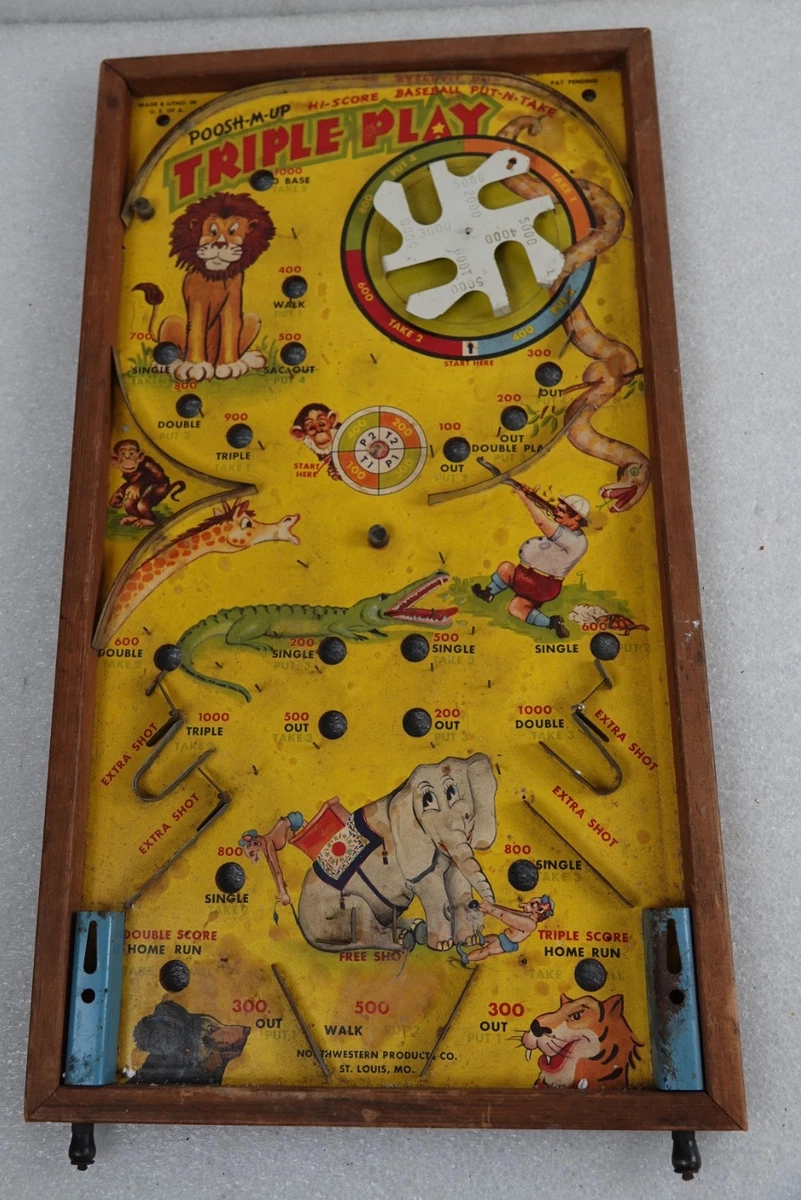 昔の ベースボール オモチャ レトロ Baseball Pinball Game Indiana