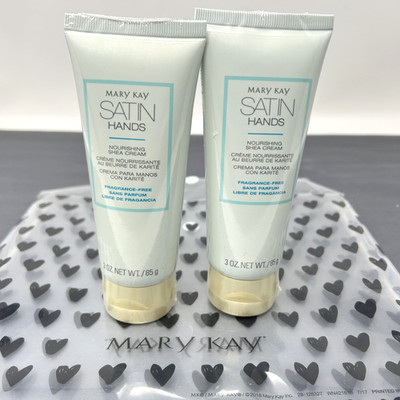 Lot of 2 Mary Kay Satin Hands Fragrance Free Nourishing Shea Cream 3 oz