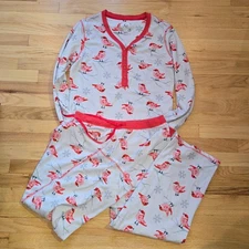 PJ Couture cardinal pajama set long sleeve/pants sz XL