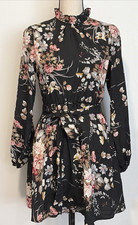 Shein Tropical Floral Open Back Mini Dress Size 4