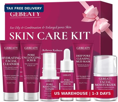 Skincare Set for Women Pore Minimizer Hydrating Facial Kit Travel Size