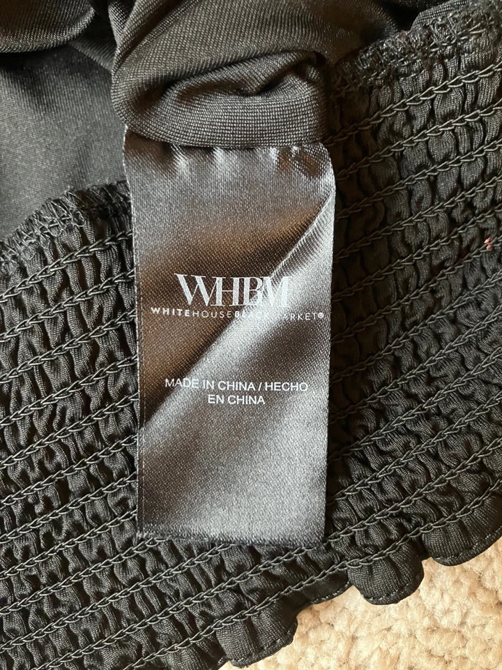 Top floral oscuro metálico White House Black Market para mujer talla L oficina deslizante Foto 4 de 4