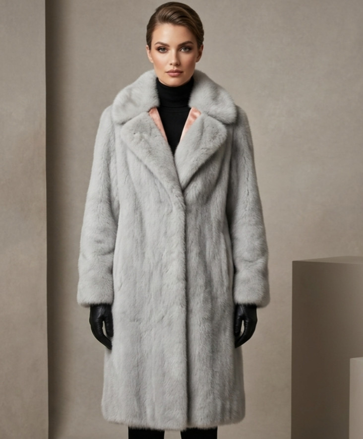 VINTAGE Womens Grey Faux Fur Coat By Otex Melbourne Size 10