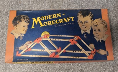 1940s MODERN MORECRAFT ERECTOR / MECCANO BUILDING SET IN ORIGINAL BOX