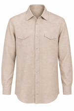 SARTORIO SALE NAPOLI LUXURY SUMMER $495 TOP LINEN BEIGE CLASSIC FIT SZ: 38 EU