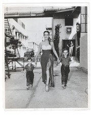Dorothy Lamour with Sons Paramount Studio Lot Orig 1953 8x10 Photo
