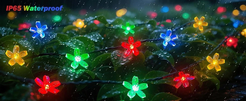 Solar String Lights 30 LED Flower Fairy Light Yard Lawn Fence Garden Christmas - Image 4 of 4
