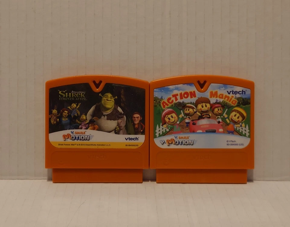 2 VTech Vmotion learning system games Shrek Action Mania works well - Image 3 of 3