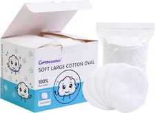 Oval Cotton Pads 100-Count - 100 Pure Cotton, Gentle Enough for 100 Count