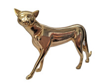 Franklin Mint 1986 Curio Cabinet Cat Figurine Brass Gold Metal animal figure