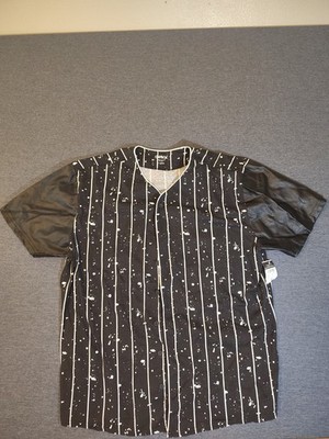 Carbon branded black and white pinstripe baseball-style jersey Size XL Rue21